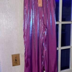 Eye catching purple with shine to them wide legged pants I steamed them